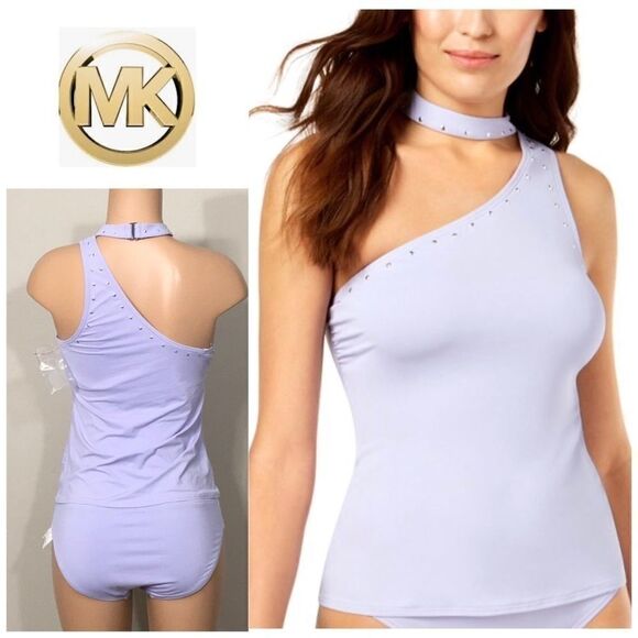 Michael Kors Lilac studded choker tankini set - Picture 2 of 9